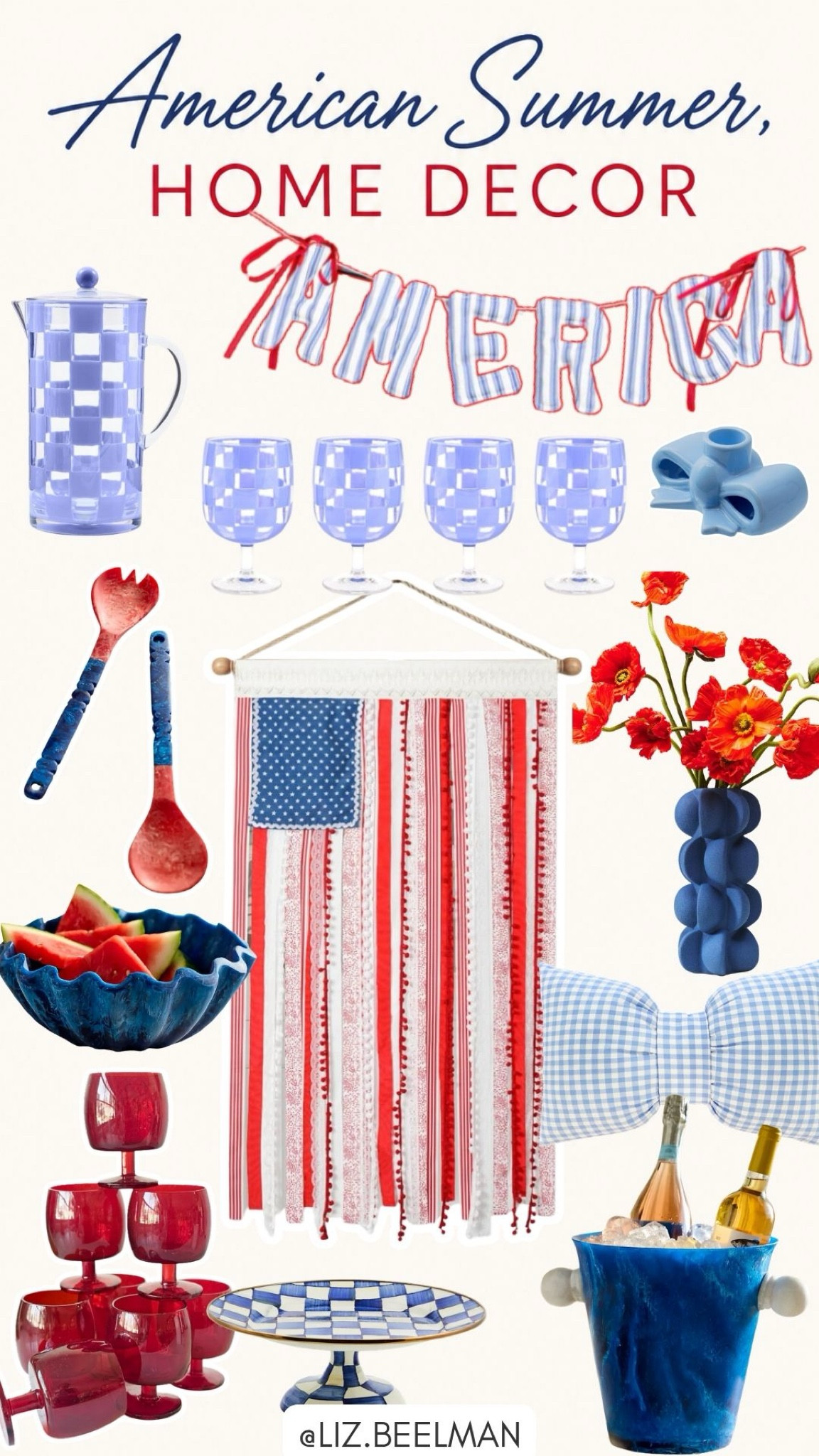 American Summer, Home Decor 

#home #homedecor #american #memorialday #4thofjuly #america #summerdecor #250
