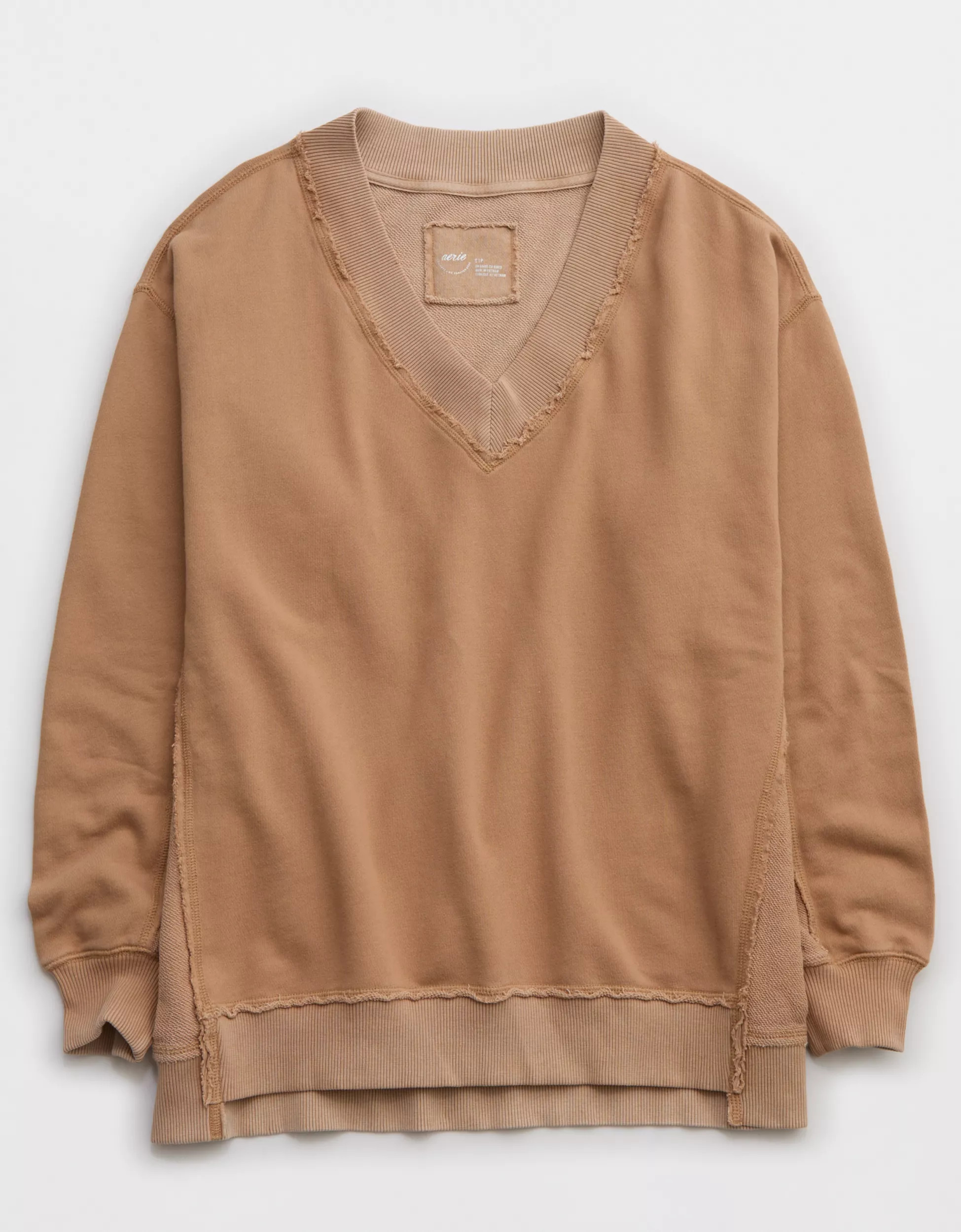 Aerie Vacay Every Day V Neck Sweatshirt | Aerie