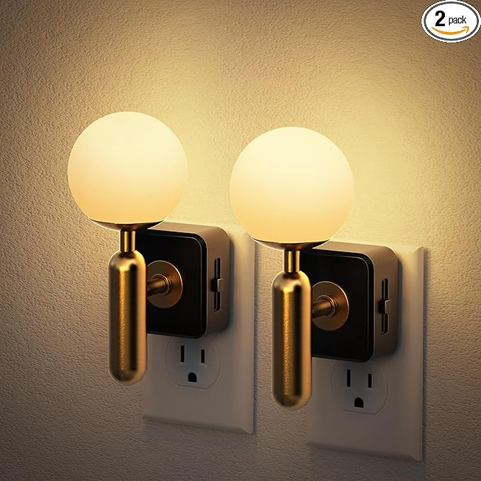 JandCase Night Light Plug in, Night Lights Plug into Wall, 3000K Soft Light LED NightLights, 0-10... | Amazon (US)