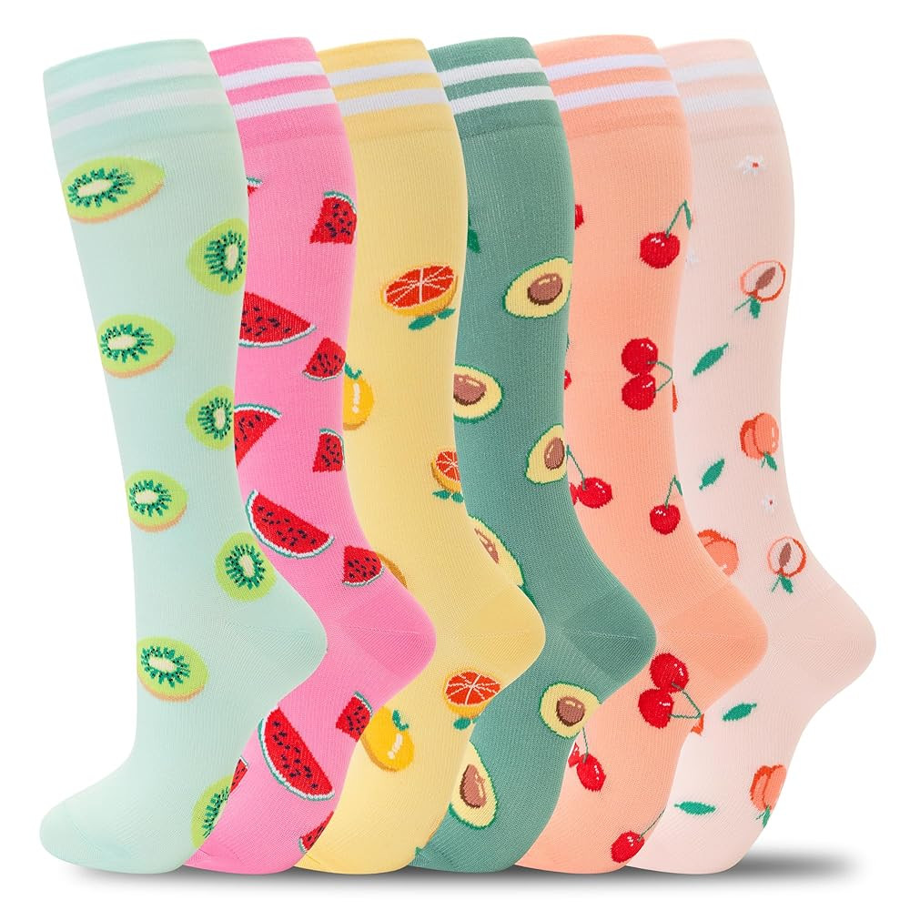 fenglaoda Compression Socks for Women Men Support Circulation 6 Pairs Socks For Nurse, Travel, Fl... | Amazon (US)