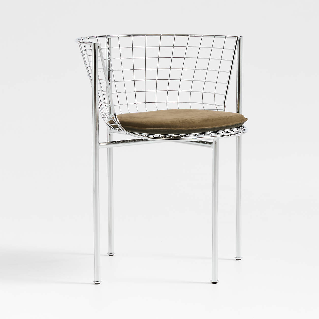 Cassano Metal Dining Chair with Leather Cushion | Crate & Barrel | Crate & Barrel