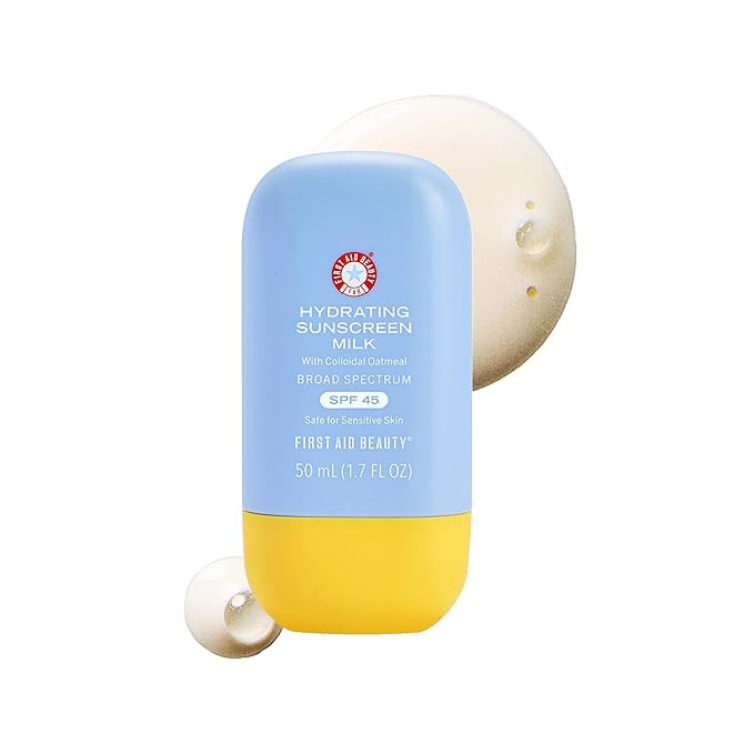 First Aid Beauty - Hydrating Sunscreen Milk with Colloidal Oatmeal, Broad Spectrum SPF 45, Non-co... | Amazon (US)