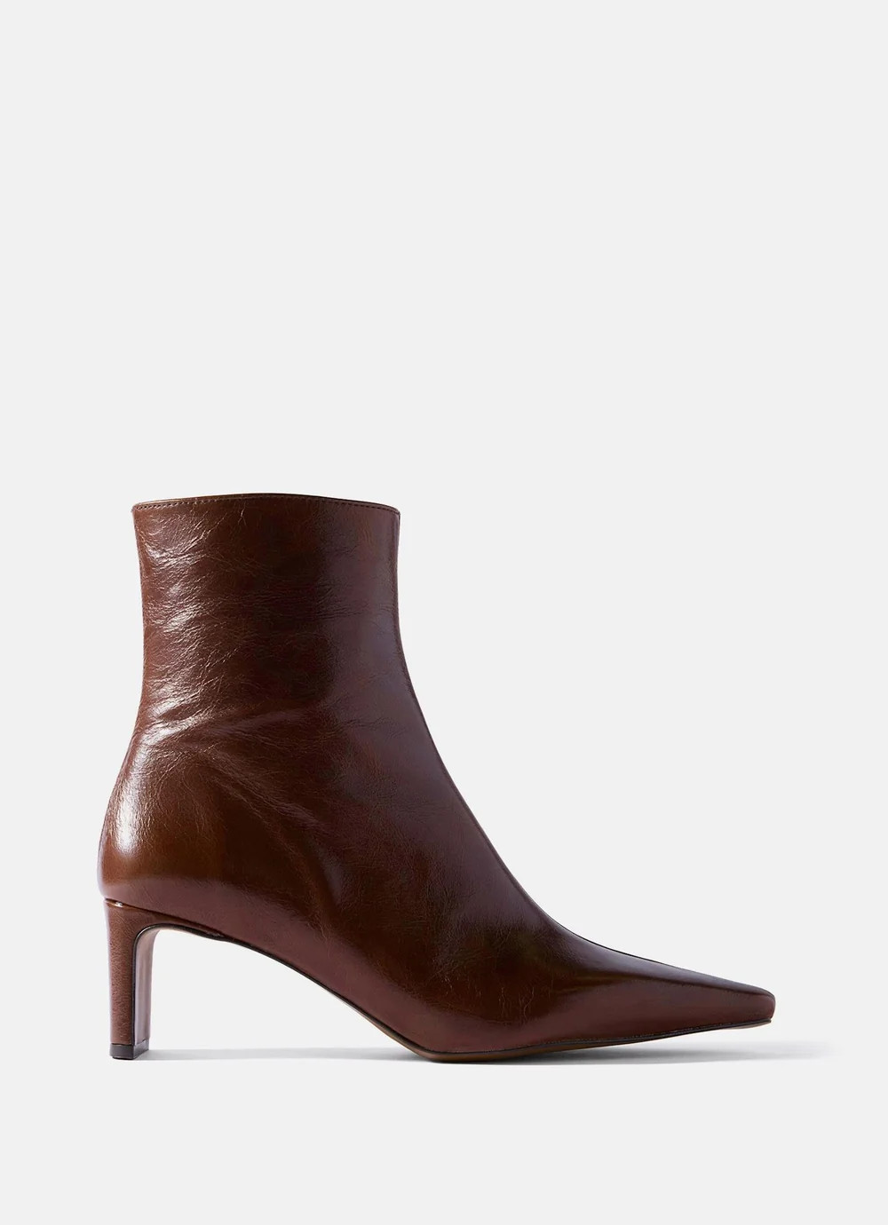 Macy Brown Leather Ankle Boots | Mint Velvet