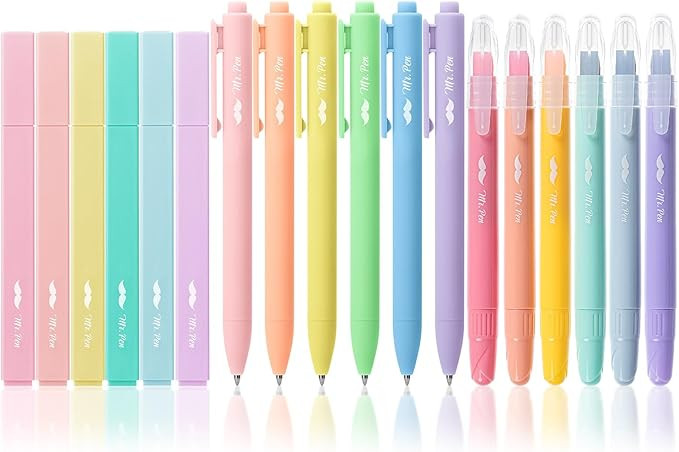 Mr. Pen- Aesthetic Highlighters and Gel Pens, 18 Pack, Gel Highlighters for Bibles, Pastel Color ... | Amazon (US)