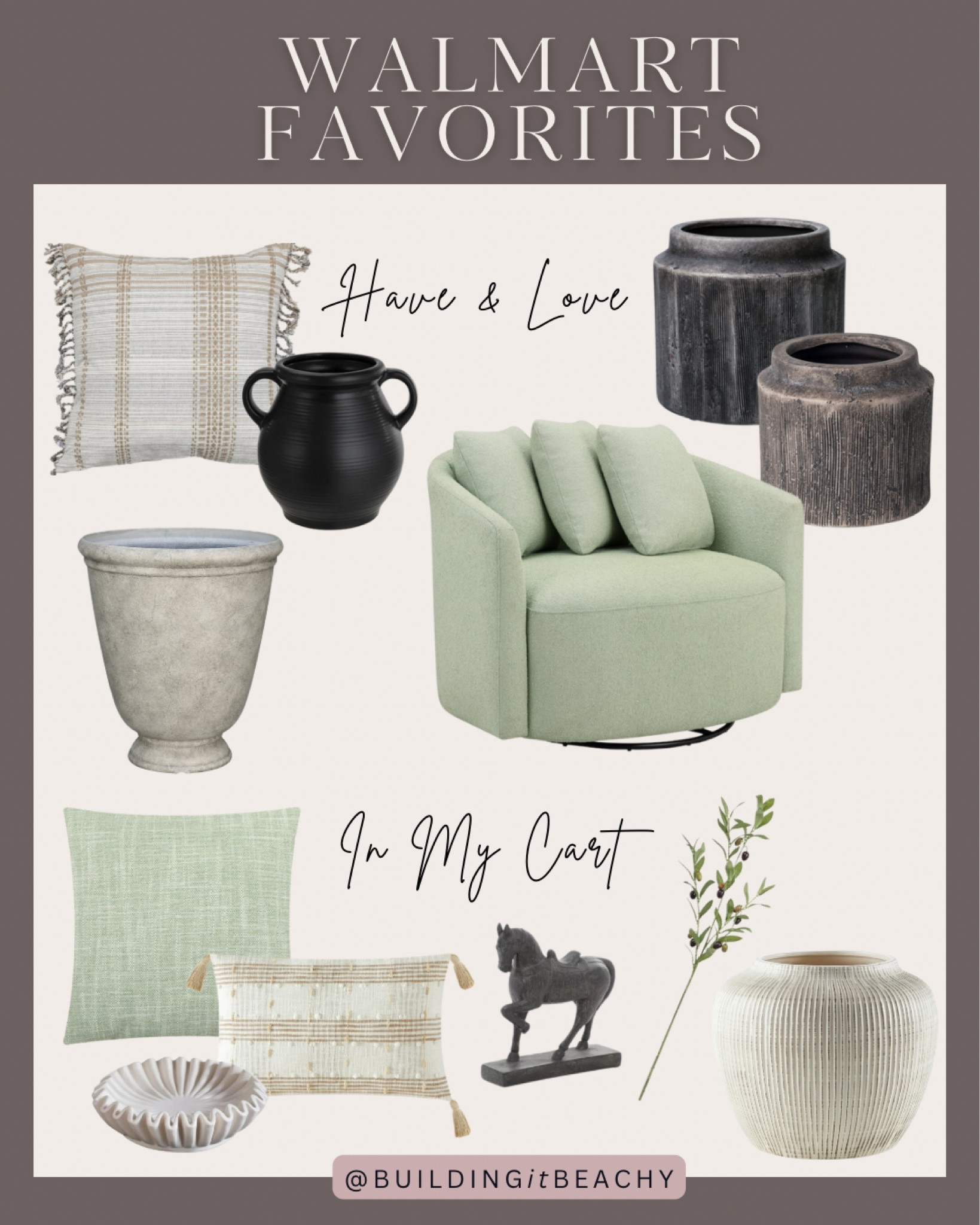 Walmart favorites! I have and love the top half, bottom ones are in my cart. Besides the chair, everything else is under $20! 

Vases, planters, Walmart, spring, throw pillows, horse sculpture, viral planter


#LTKSeasonal