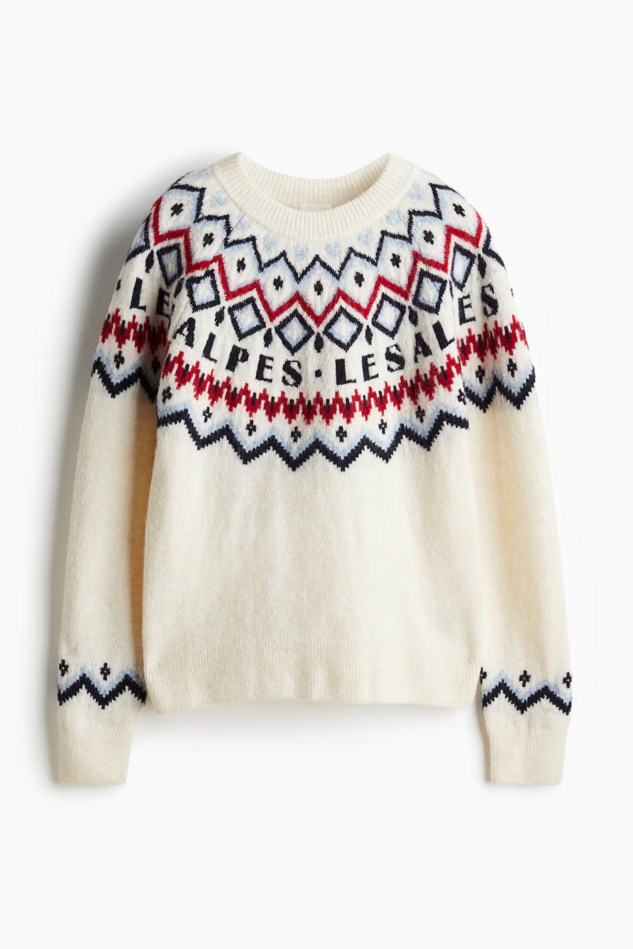 Jacquard-knit jumper - Cream/Les Alpes - Ladies | H&M GB | H&M (UK, MY, IN, SG, PH, TW, HK)
