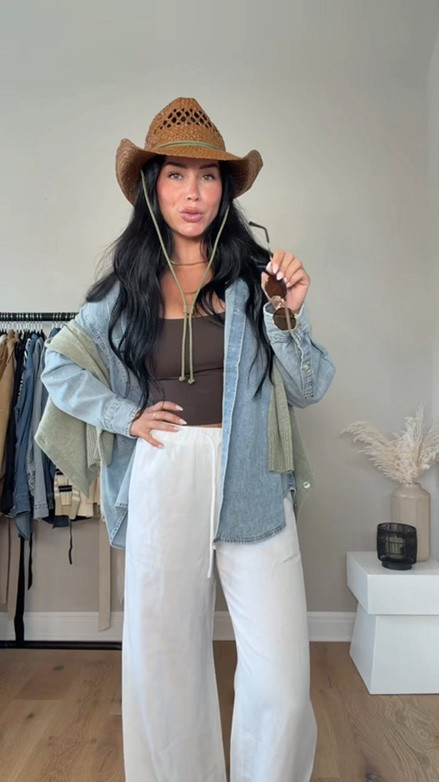Styling my favorite white linen pants 🤍 I’ll have all my outfit details 🔗 on my LTK

My sizing 5’7, 145lbs, 32DD
I’m wearing size smalls an XS denim shirt.






@Aritzia Aritzia outfit, Aritzia staples, closet staples, summer staples, warm weather outfit, linen pants, white linen pants, linen outfit, coastal style, coastal chic, effortless style, elevated basics, capsule wardrobe, everyday outfit, chic summer outfit, neutral outfit, clean girl aesthetic, summer fashion, vacation outfit, resort wear, beach vacation outfit, denim button down, oversized button down, basic tank, summer layers, classic style, timeless outfit, casual chic, minimalist fashion, European summer style, spring to summer outfit, sun hat outfit, everyday style, neutral wardrobe, summer wardrobe essentials, outfit inspiration, fashion creator, LTK outfit, Aritzia summer, summer capsule wardrobe, easy summer outfit, polished casual style, linen season, warm weather fashion, vacation style, beachy chic outfit.