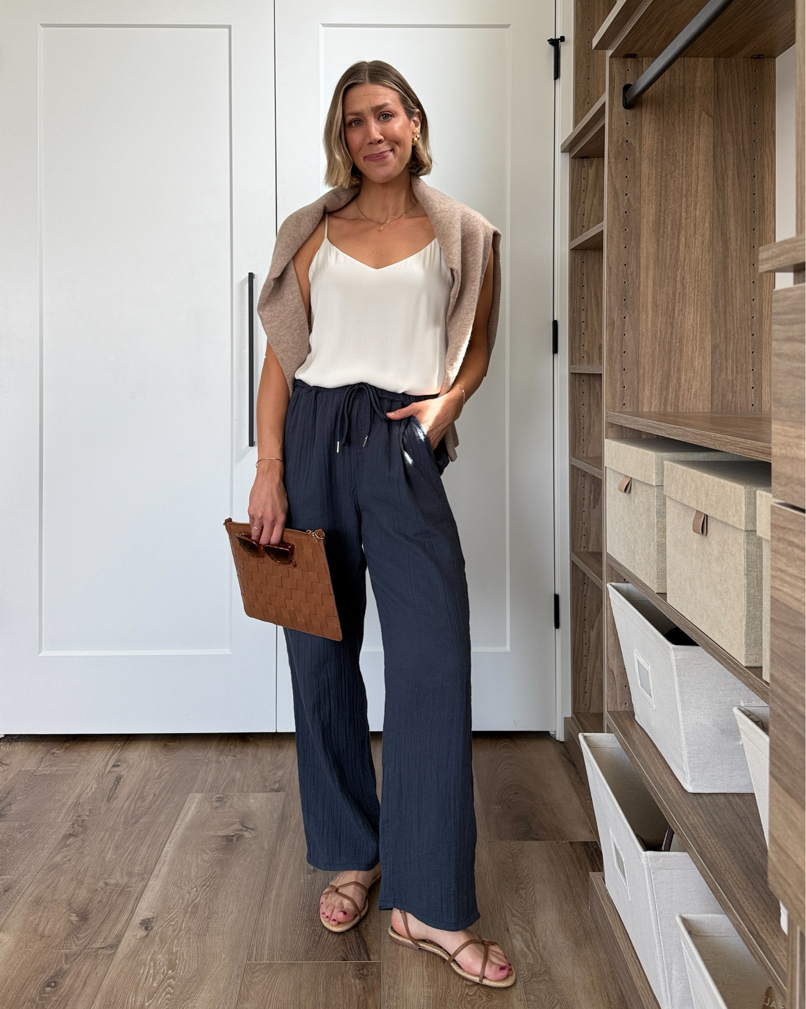 Wearing small silk cami, small gauze pants, sized up to medium cashmere sweater (fits tts)

@onequince #quincepartner

#LTKFindsUnder100 #LTKStyleTip #LTKFindsUnder50