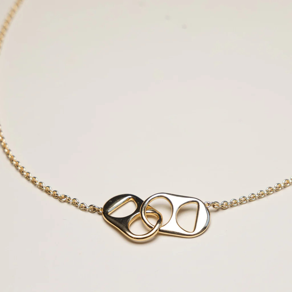 Soda Tab Necklace | Nickel and Suede