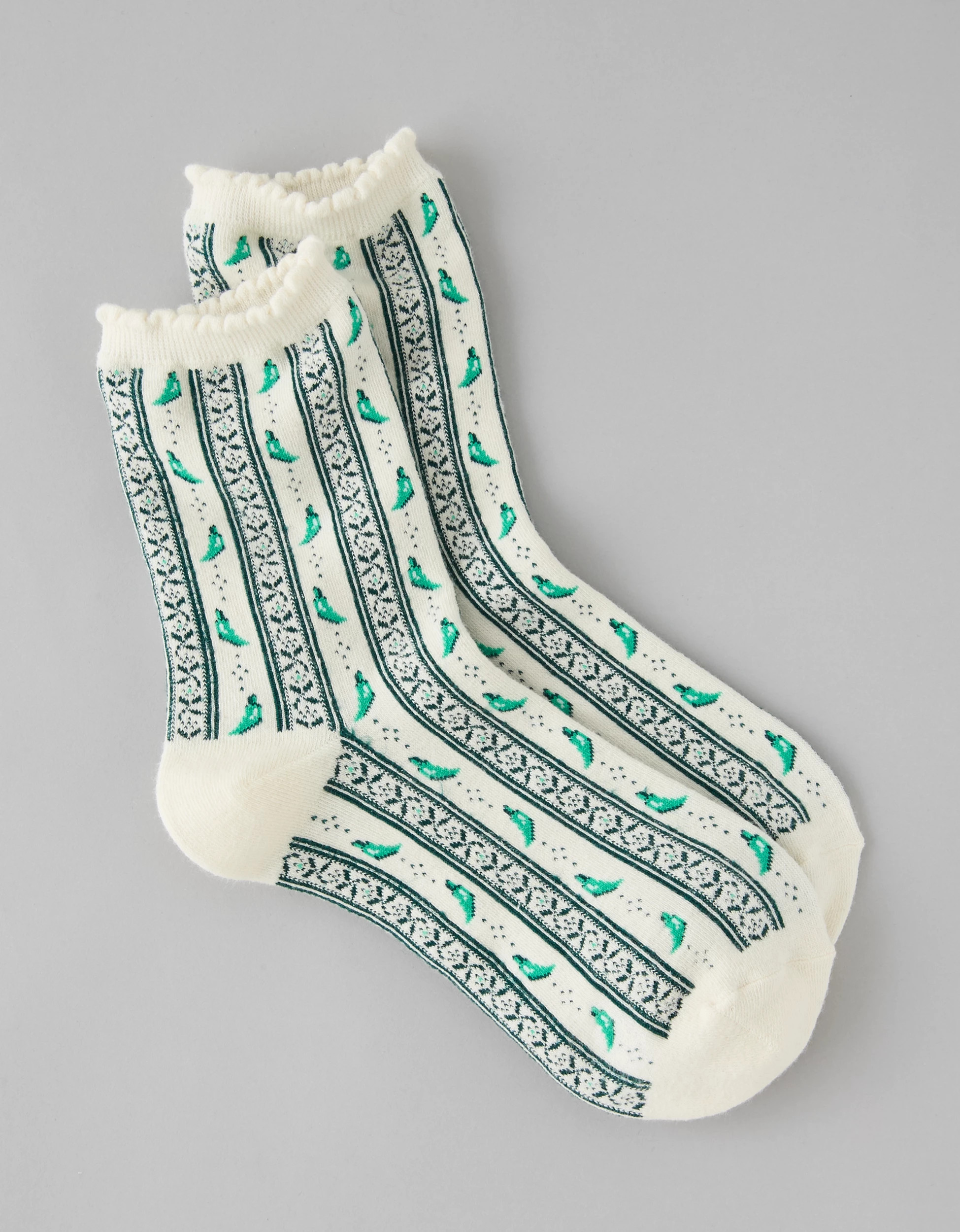 AE Graphic Cropped Crew Socks 2-Pack | American Eagle Outfitters (US & CA)