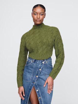 Gap × Cult Gaia Cropped Cable-Knit Sweater | Gap (US)