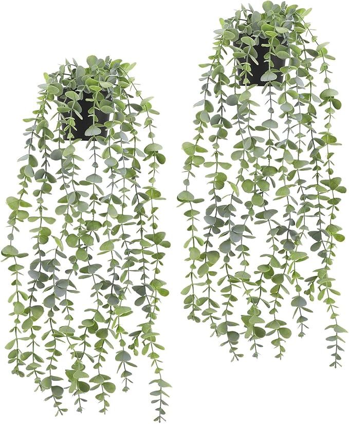 Fake Hanging Plant - Artificial Eucalyptus Faux Greenery Vine Plant for Home Decor - 23" Fake Pla... | Amazon (US)