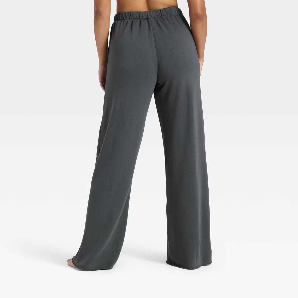 Women's PeachySoft French Terry Fleece Wide Leg Lounge Pants - Wild Fable™ Black XXL | Target