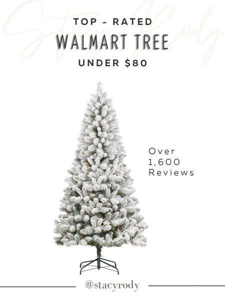 Walmart tree 7.5’ tall and crazy good ratings. Flocked Christmas tree. 

#LTKHoliday #LTKunder100 #LTKhome