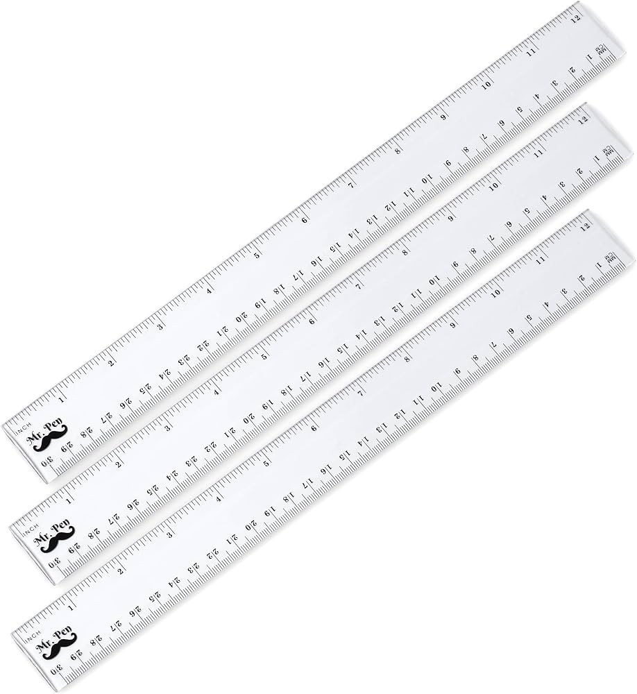 Mr. Pen- Ruler, 3Pack, Rulers, Ruler 12 inch, Clear Ruler, Ruler for Drawing, Ruler Set, 12 inch ... | Amazon (US)