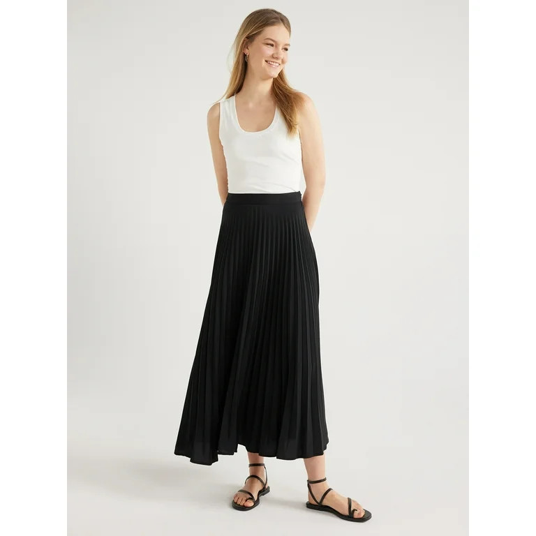 Scoop Women’s Pleated Maxi Skirt, Sizes XS-XXL | Walmart (US)