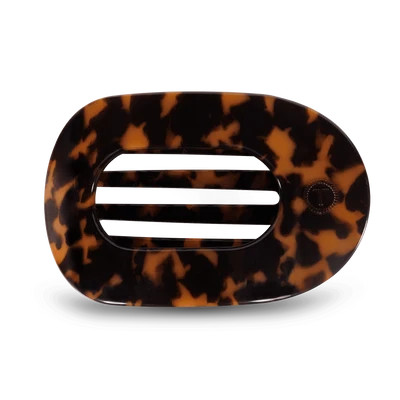 Tortoise Large Flat Round Hair Clip | TELETIES