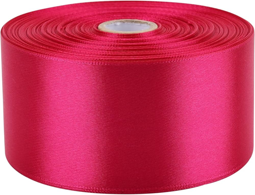Nsilu 2 inch Satin Ribbon 50 Yards Solid Fabric Ribbons Roll for Gift Wrapping, Satin Weddings,Fl... | Amazon (US)