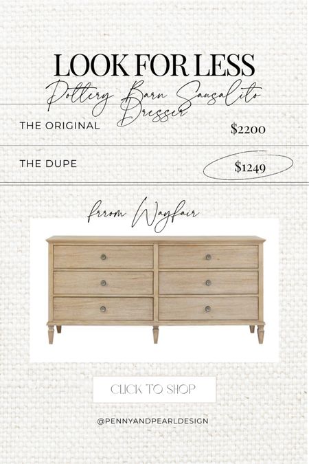 The dupe you’ve been looking for! The Pottery Barn Sausalito dresser, but $1000 less from Wayfair! Get the look of this light wood, classic dresser and nightstand collection for less and follow @pennyandpearldesign for more home style ✨



#LTKsalealert #LTKFind #LTKhome