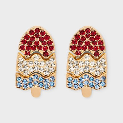 Americana Popsicle Drop Earrings - Red/White/Blue | Target