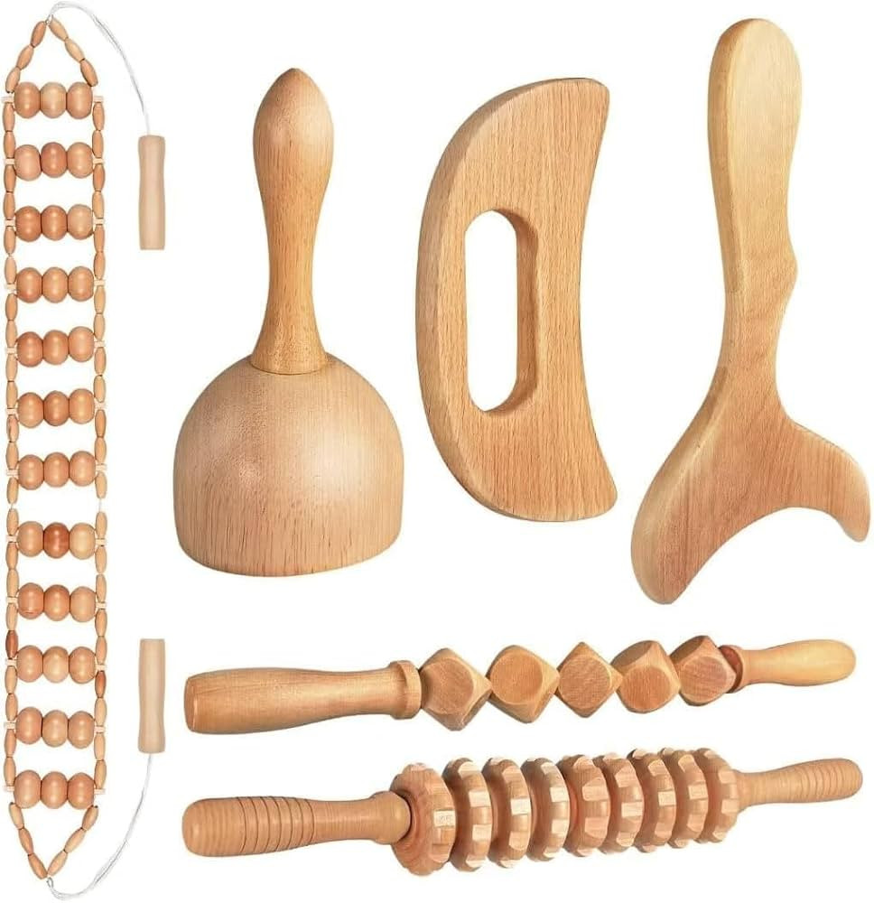 10-in-1 Wood Therapy Massage Tools Gua Sha Wooden Massager for Body Shaping Massage Tool Set Wood... | Amazon (US)