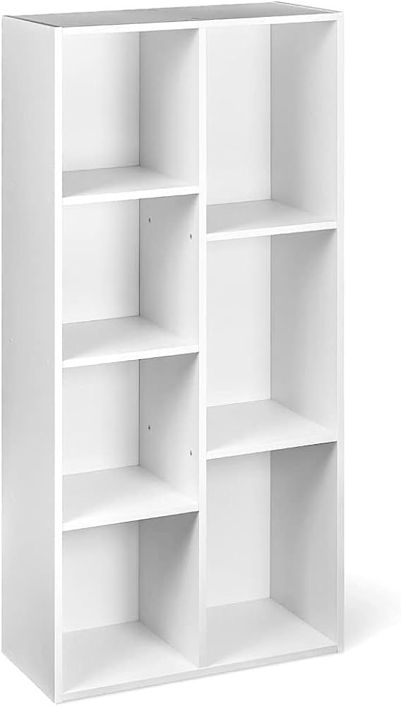 Amazon Basics 7 Cube Organizer Bookcase, White, 9.25 x 19.49 x 41.73 inch | Amazon (US)