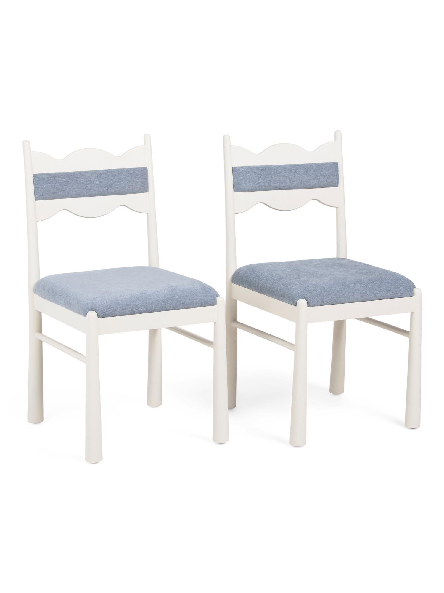 Set Of 2 17.5x35 Wavy Scalloped Upholstered Dining Chairs | TJ Maxx