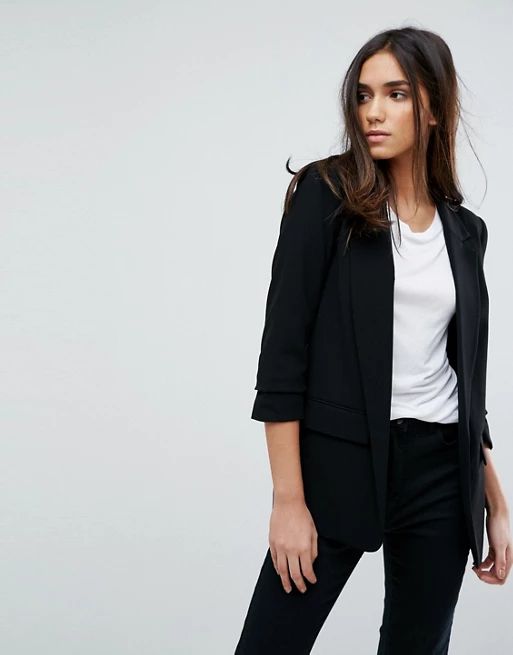 Warehouse Rouched Sleeve Tailored Blazer | ASOS US