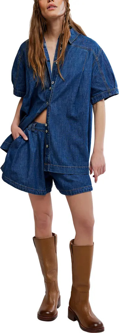 Free People Griselda Denim Shirt & Shorts Set | Nordstrom | Nordstrom