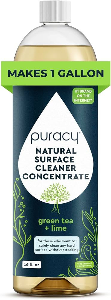 Puracy 99.9% Natural All Purpose Cleaner Concentrate - Makes 128oz Multi Purpose Cleaner - Green ... | Amazon (US)