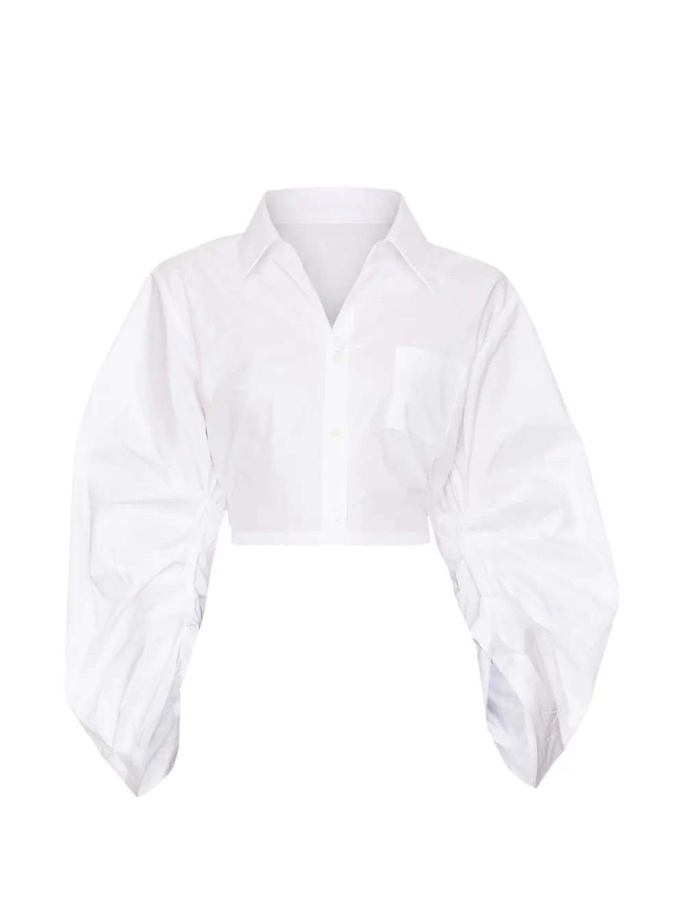Raquel puffed-sleeve cropped shirt | Farfetch Global