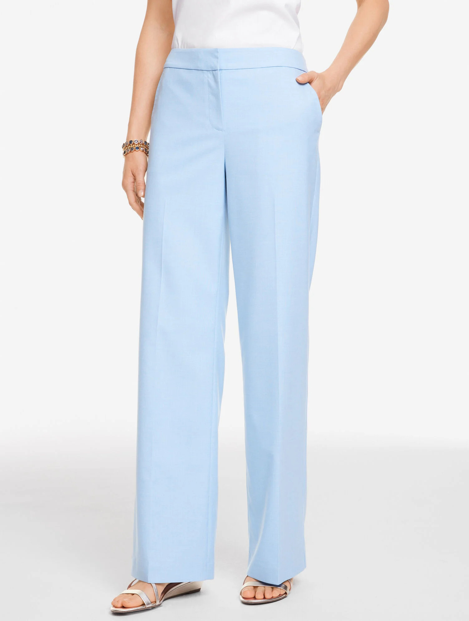 Newton Texture Wide Leg  Pants | Talbots