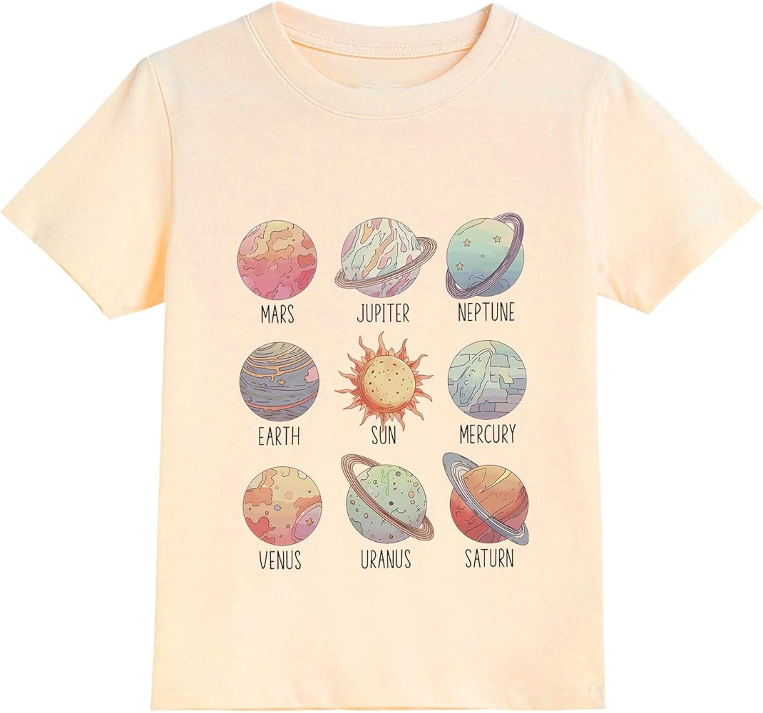 Todder Boys Girls Shirt Solar System Short Sleeve Tshirts Cowgirl Boots Tees Kitty Lover Tomatoes... | Amazon (US)
