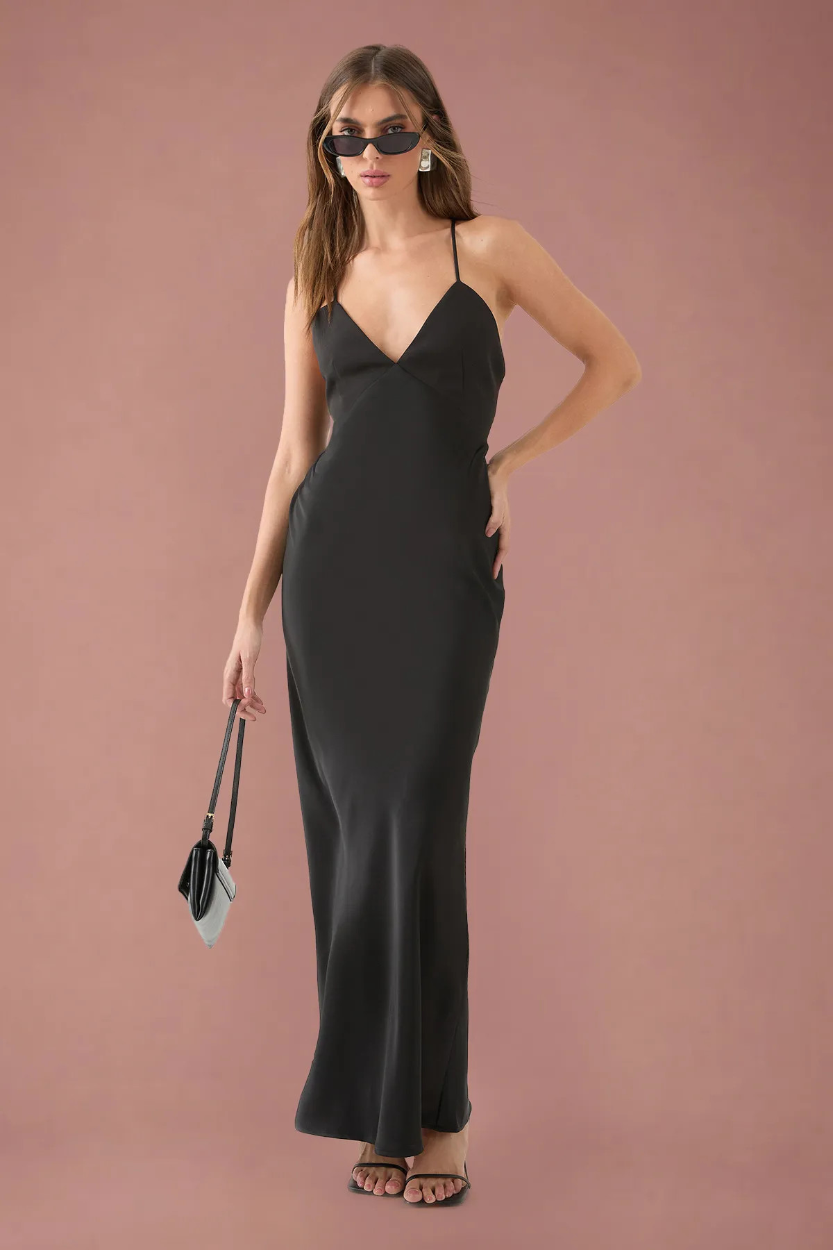Black MISSPAP Premium Bust Panel Satin Bias Maxi Bridesmaid Dress | Nasty Gal USA | Nasty Gal US