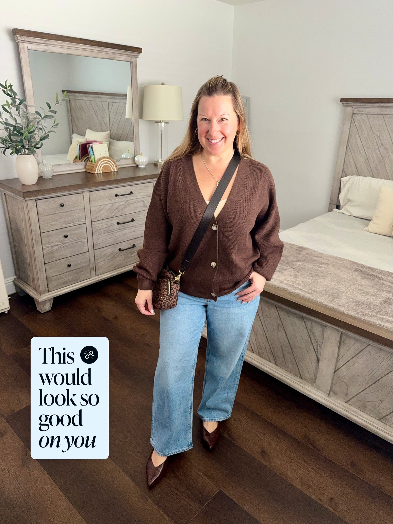 Because cozy can still be chic 🤎
This chocolate brown cardigan is the perfect balance of relaxed + polished — front tucked to define the waist and paired with wide leg denim that elongates petite frames while skimming curves just right 🤗 Pointed flats keep the look lengthening and effortless for everyday fall outings 🍂

#LTKPetite #LTKOver40 #LTKStyleTip