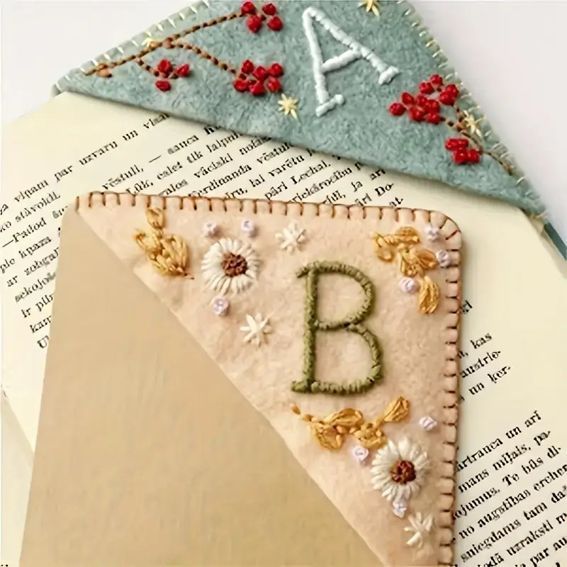 Hand Embroidered Felt Corner Bookmark Letter Embroidery - Temu United Kingdom | Temu Affiliate Program