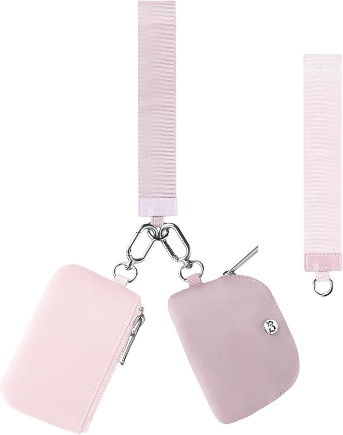 Babysun Mini Zip Around Dual Pouch Wristlet With 2 Straps Wristlet Keychain Wallet for Women Coin... | Amazon (US)