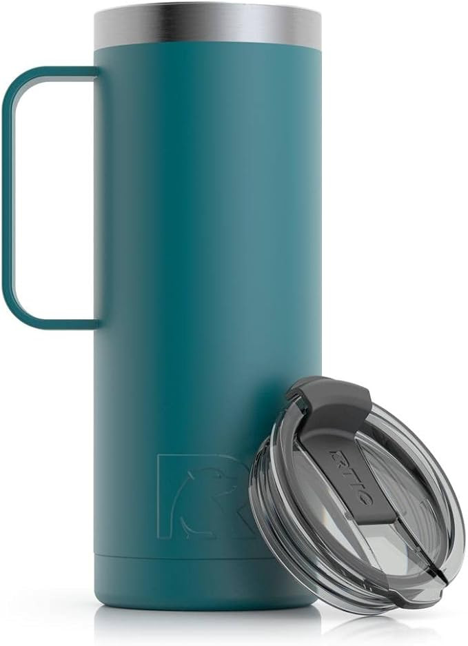 RTIC 20 oz Coffee Travel Mug with Lid and Handle, Stainless Steel Vacuum-Insulated Mugs, Leak, Spill | Amazon (US)