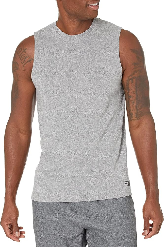 Russell Athletic Men's Dri-Power Cotton Blend Tees & Tanks, Moisture Wicking, Odor Protection, UPF 3 | Amazon (US)