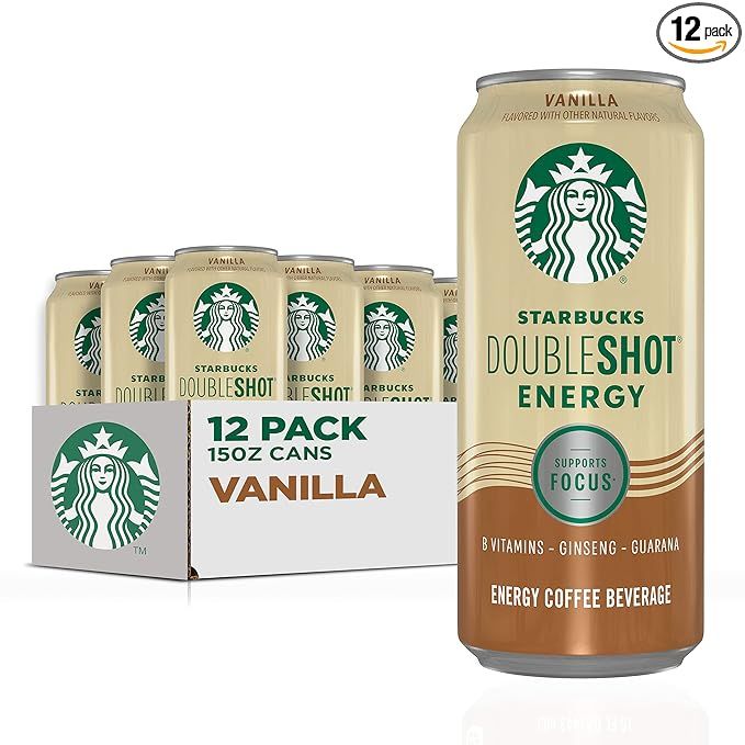 Starbucks Doubleshot Energy Espresso Coffee, Vanilla, 15 oz Cans (12 Pack) (Packaging May Vary) | Amazon (US)