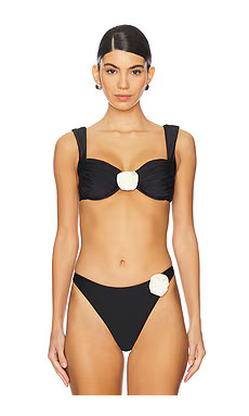 LSPACE Stella Bikini Top in Black & Cream from Revolve.com | Revolve Clothing (Global)