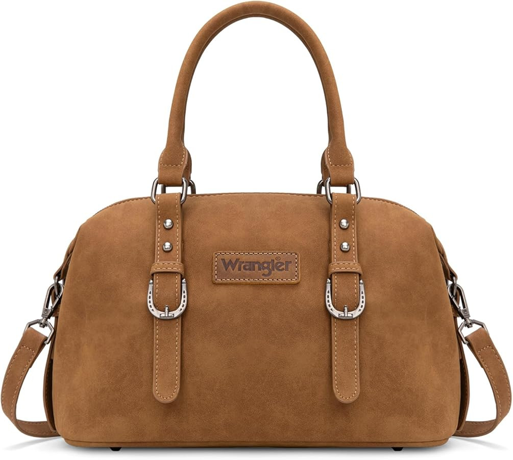 Wrangler Suede Bag Top Handle Purse Satchel Handbags Suede Doctor Crossbody Barrel Handbags for W... | Amazon (US)