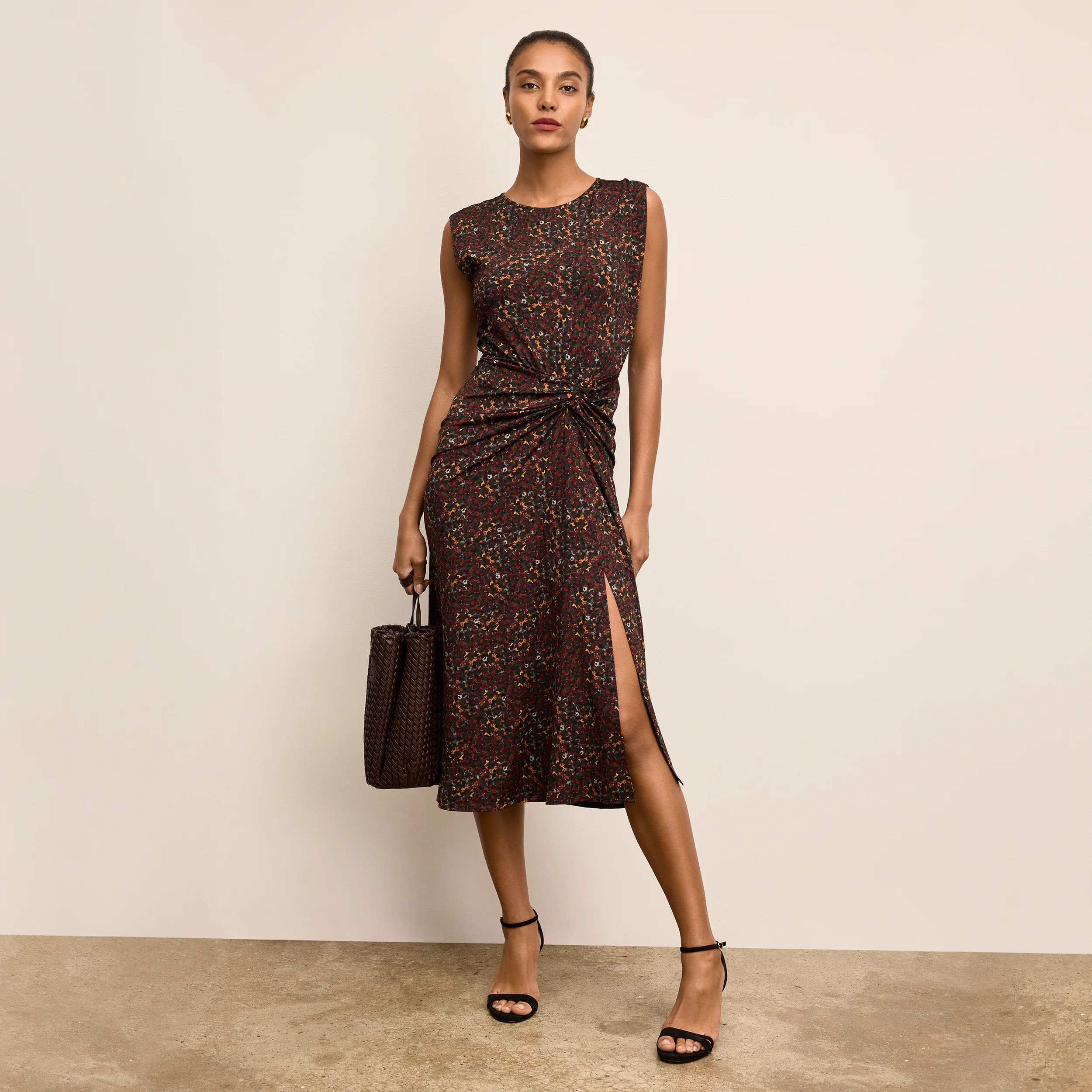 Zita Drape Dress - Printed Jersey :: Autumn Floral | MM LaFleur
