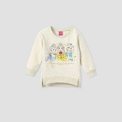 Toddler Girls' Disney Princess Fleece Pullover - Beige | Target