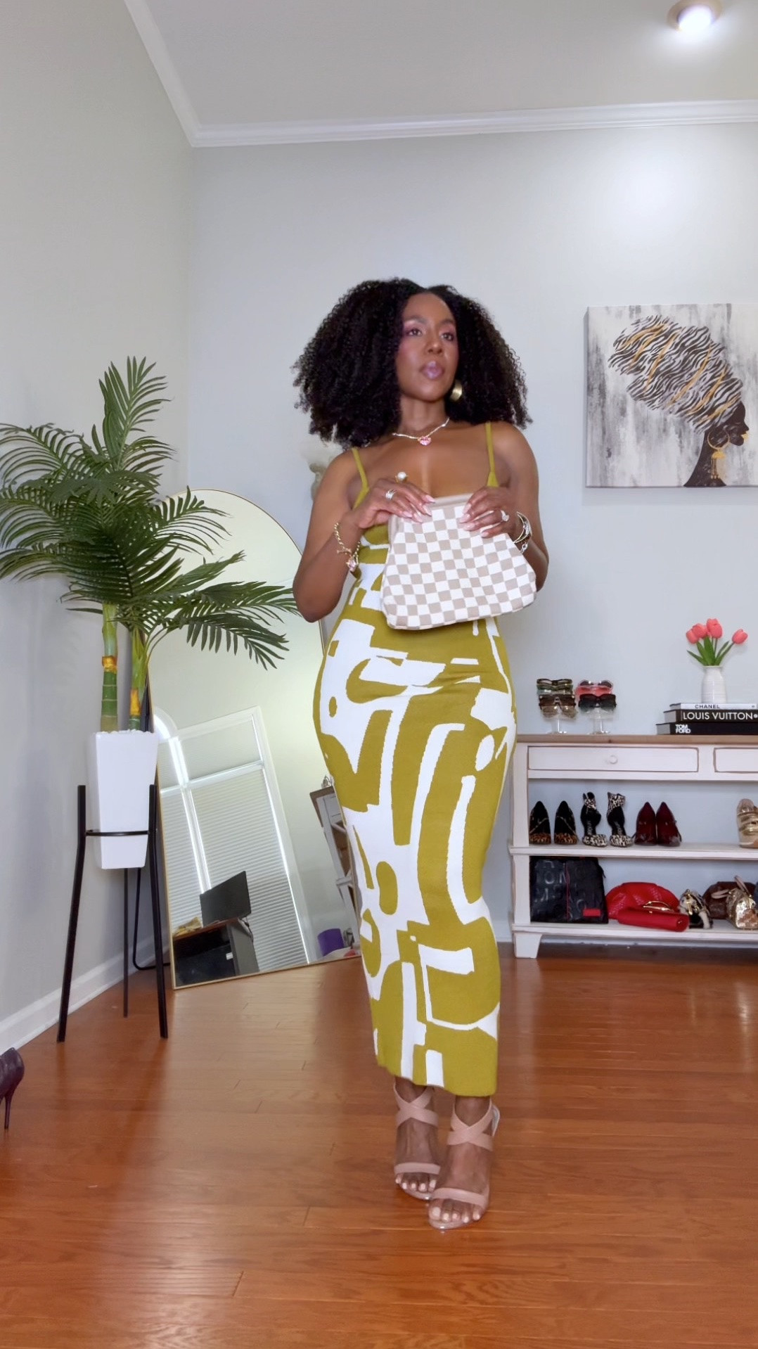 This abstract knit midi is one of those pieces that makes getting dressed effortless. I kept the styling simple with nude heels, gold jewelry, and a neutral checkered bag to compliment the bold geo print. 💚

One thing to note: the dress is a little shorter than it appears in the product photos, but it’s still super cute and flattering!

Brunch, vacation dinners, date night, gallery visits or whenever you want to look polished without overthinking it.

5’4” | 155 lbs | Size M

Everything linked in my LTK. 🤎

#LTKootd #LTKOver40 #LTKMidsize
