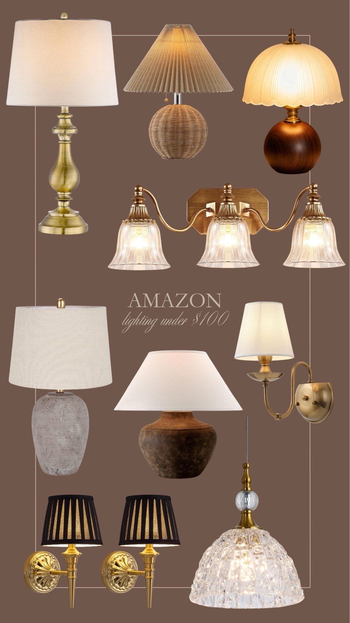 Amazon lighting under $100! 😍 Absolutely love these vintage and modern affordable fixtures