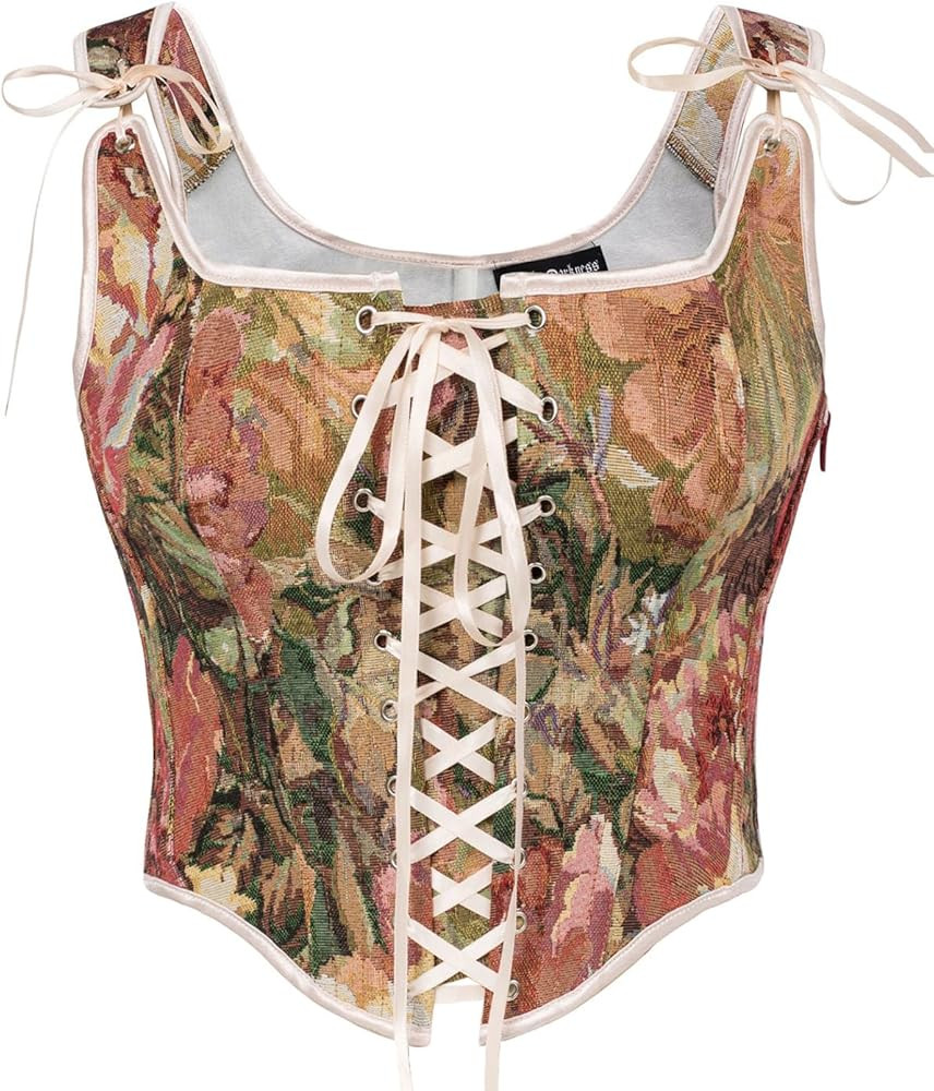 Scarlet Darkness Women Renaissance Corset Pirate Bustier Top Bodice Bodyshaper | Amazon (US)