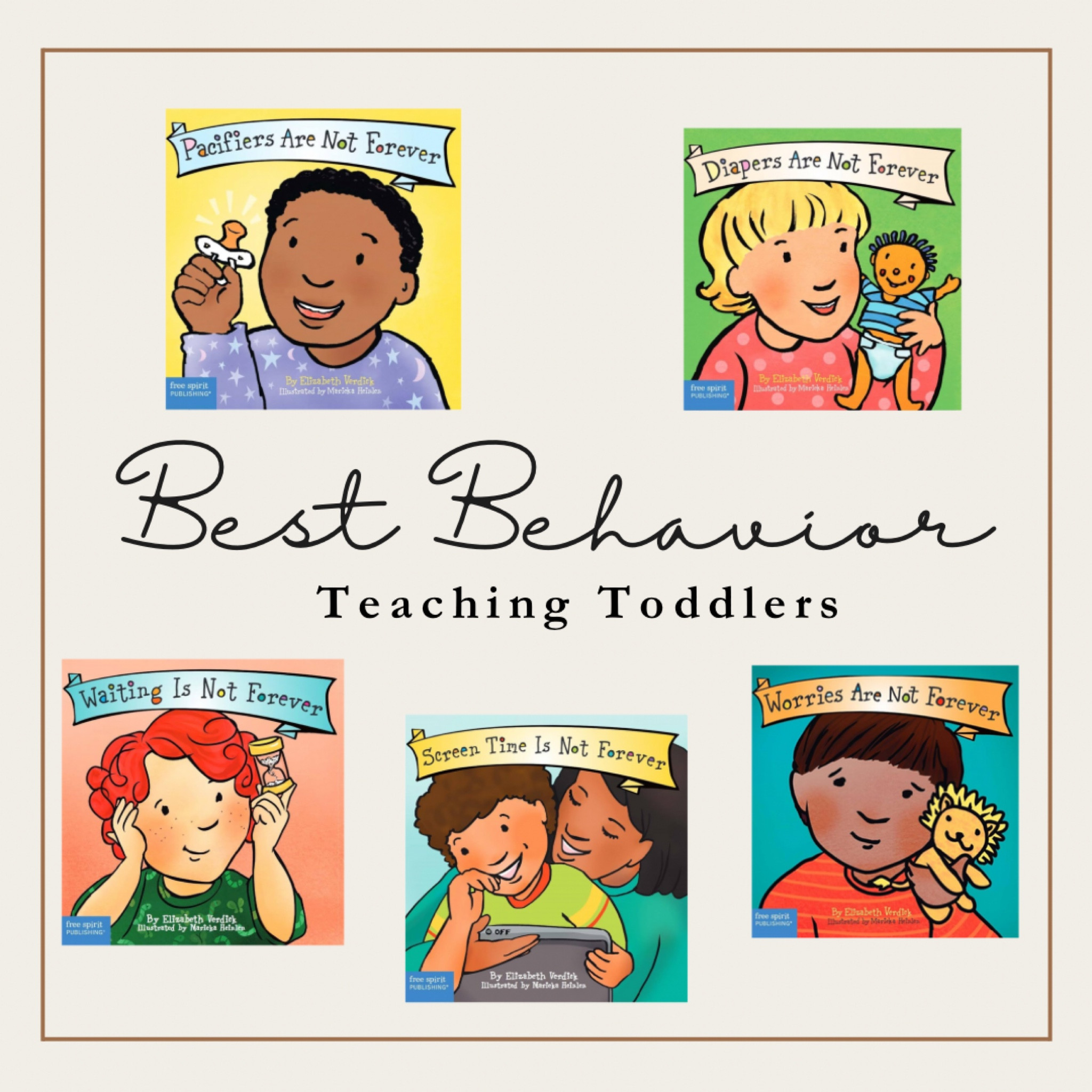 For many young children, giving up the pacifier is a major milestone. The focus is on minimizing stress and drama, dealing with feelings of loss and frustration, finding fun things to do without a pacifier, and finally being pacifier-free. Includes helpful tips for parents.

Learning to use the potty takes patience and practice, and this charming, straightforward book helps pave the way. When little ones learn to “do what the big kids do” (go, wipe, flush, wash their hands), they won’t need a diaper anymore—they’ll have underwear under there! Includes tips for parents and caregivers from a children’s health specialist.

Toddlers live in the moment. When they want something, they want it now. But learning self-control and delayed gratification will set up young children for success in school and in social settings. Children learn, “I can wait a while. I can do it with a smile.”


Help young children learn screen-time boundaries and fun ways to spend “screens-off” time. This active, encouraging board book offers young children and families an easy way to set boundaries and limits for screen time, and to find enjoyable ways to spend time without screens. “Together, we say, ‘All done.’ Now follow up with something fun.” The book ends with additional ideas and activities to help adults navigate screen time with toddlers and preschoolers.

It’s normal for toddlers to worry and feel anxious—they have enough experience with the world to know that things may go wrong. Toddlers learn to talk to someone, get a hug, keep hands and bodies busy, think good thoughts, and more. Also includes tips for parents and caregivers.


#LTKBaby #LTKKids #LTKFamily