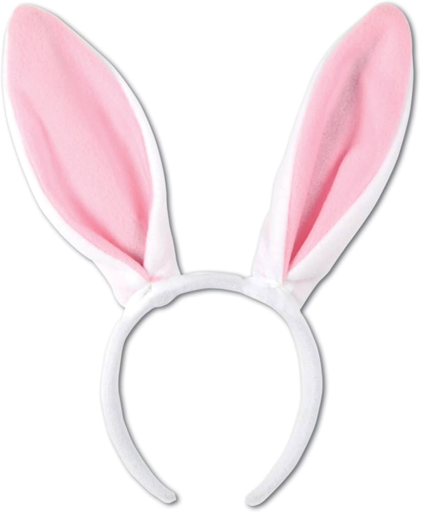 Soft-Touch Bunny Ears (white & pink) Party Accessory (1 count) (1/Pkg) | Amazon (US)