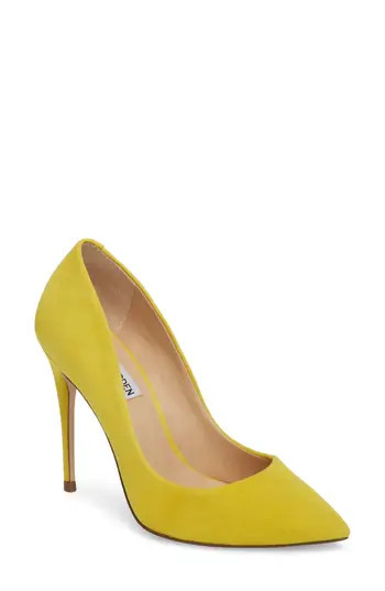 Women's Steve Madden Daisie Pointy-Toe Pump, Size 5.5 M - Yellow | Nordstrom